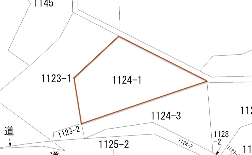 みどり市東町花輪1124-1（山林）の土地図