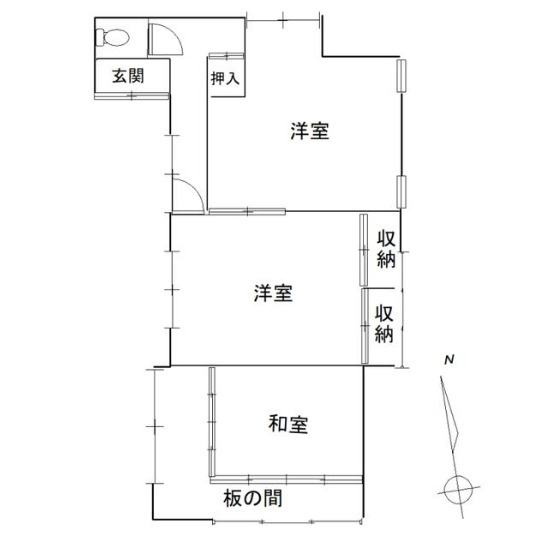 水戸市渡里町　中古戸建の間取り