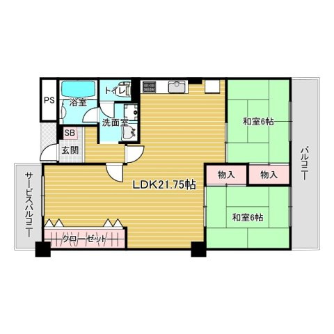 香里ヶ丘セントポリア弐号館の間取り