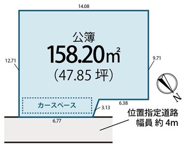 川越市広栄町　建築条件なし売地　東武東上線『川越駅』徒歩25分　【大塚小学区】の土地図