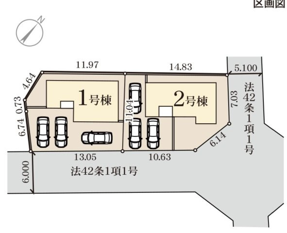 【LiveleGarden】宇都宮西の宮 第3 全2棟の区画図