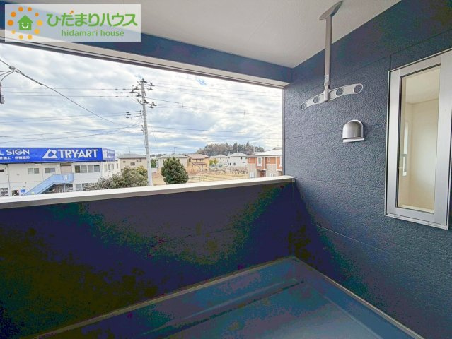 いわき市泉町下川第8　新築戸建　のバルコニー|広々としたバルコニー。お洗濯物もぜーんぶ干せちゃいます！！