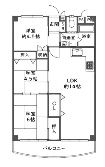 【間取り】 | 深草西浦住宅 | 専有面積67.07㎡