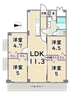 【間取り】 | ジョイ嵯峨野
