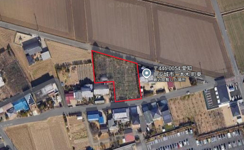 安城市二本木町東切替の周辺|航空写真から見た現地