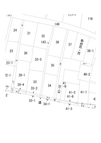 蒲郡市三谷町戸建て付売地の区画図