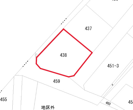 知立市八橋町山田谷の区画図