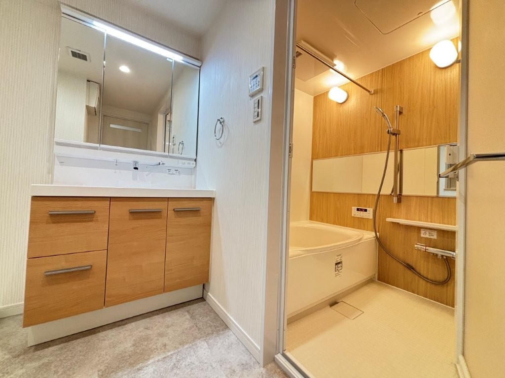 シャトー勝川Ⅲの洗面所|脱衣スペースもあります