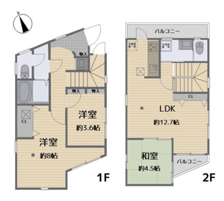 【間取り】 | 所沢市緑町4丁目 | 3LDK／土地面積:72.43ｍ2／建物面積:71.61ｍ2