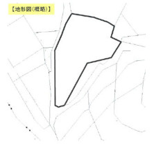 知多市岡田字向山　売り土地の土地図