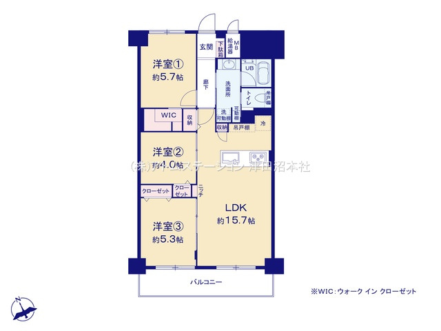【間取り】 | アトムセレクト　ウエルフェアグリーン船橋5階