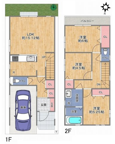 【間取り】 | 東住吉区杭全7丁目 | 住宅性能等級において4分野で一番良い等級を取得物件☆【耐震等級・耐風等級・劣化対策等級・維持管理対策等級・ホルムアルデヒド発散等級】屋根裏収納付きです♪