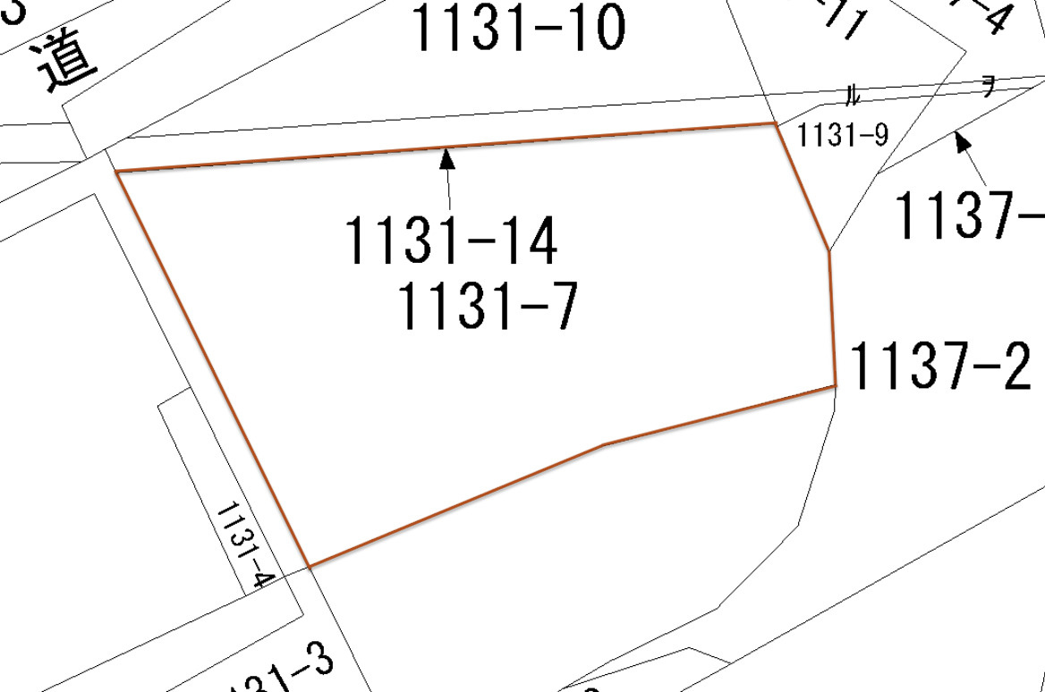 みどり市東町花輪1131-7の土地図