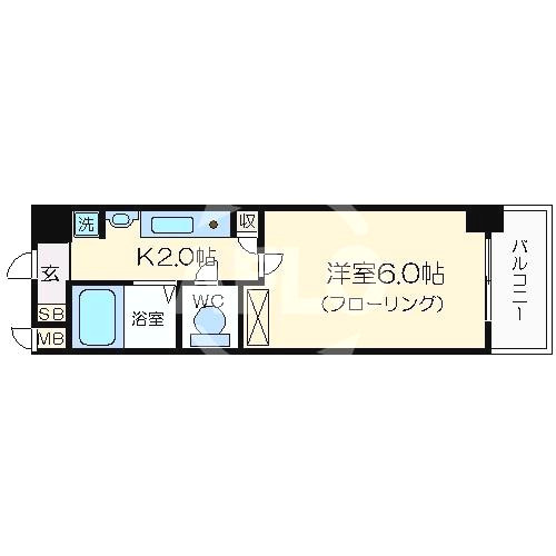 エステムコート心斎橋アルテールの間取り|エステムコート心斎橋アルテール　間取り