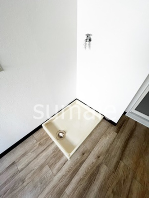 シャンポール溝口の洗面所|室内洗濯機置き場です