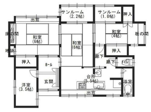 名倉町4丁目　中古戸建の間取り|暮らしに合わせて自由に活用できる、サンルーム2カ所あり