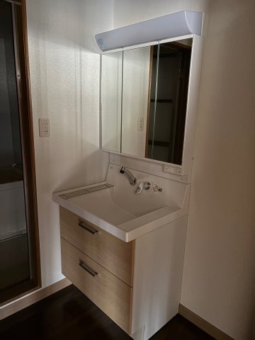 笠岡市美の浜の賃貸マンションの洗面所
