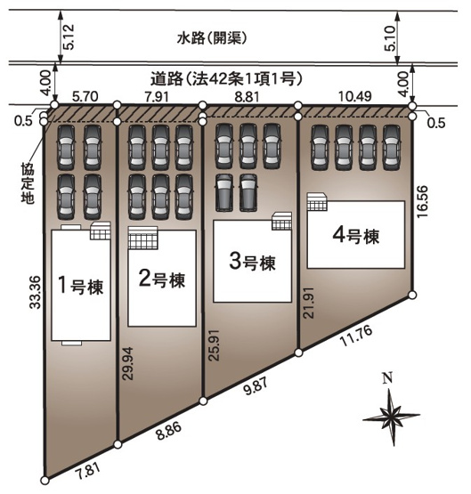 【区画図】 | 浜松市中央区豊町 2期 新築一戸建て 4号棟 | 4号棟の区画図です