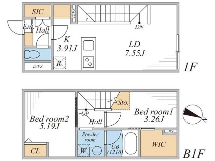 LEGALAND桜新町　新築　敷金礼金0　デザイナーズマンションの間取り