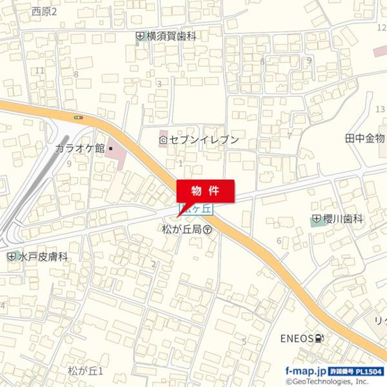 【地図】 | 松が丘1丁目Ｏ店舗