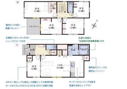 売新築戸建　静岡市駿河区下川原5丁目の間取り