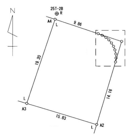 郡山市湖南町福良字荒町　売地の区画図