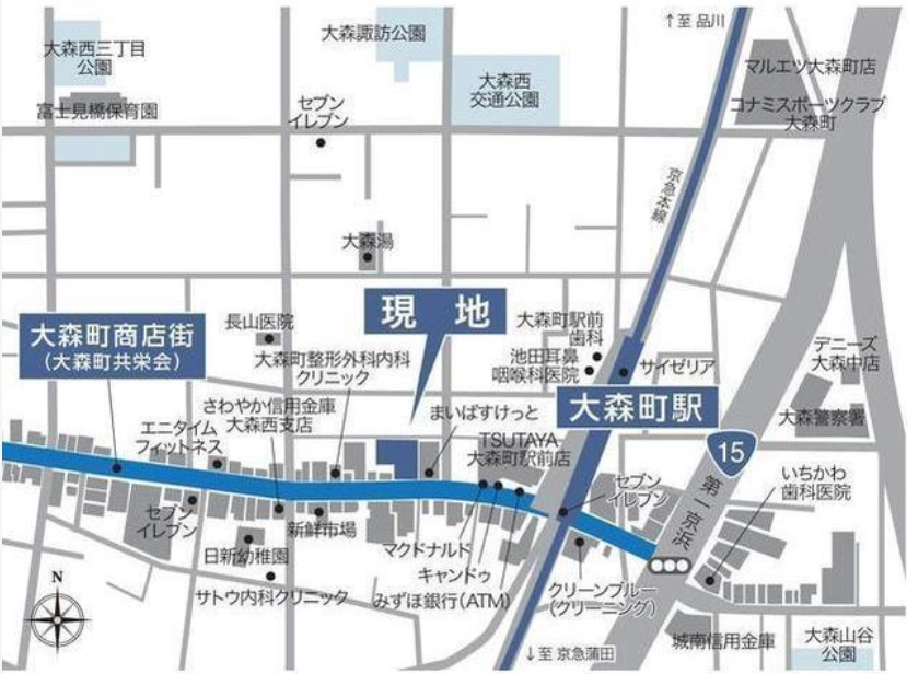 ルフォンプログレ大森西＠仲介手数料無料の地図