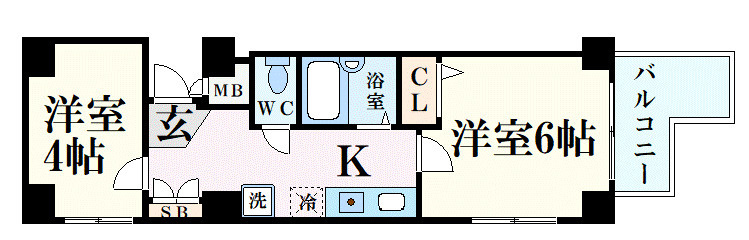 ブロスコート六甲Ⅱの間取り