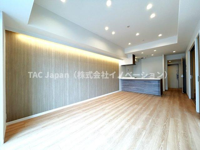 ベイクレストタワーの居間・リビング|～Dining Kitchen～動線が上手く考えられており、きっちりとキッチン、ダイニング、リビングと分けられるお部屋のつくりとなっております。