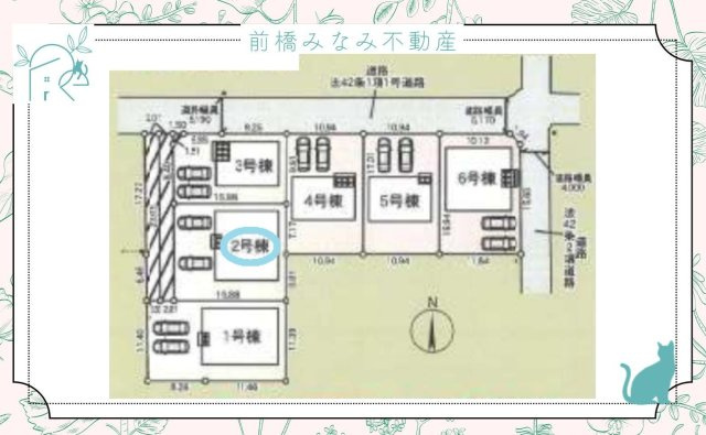 高崎市箕郷町白川第2　２号棟(全６棟)　クレイドルガーデン　新築建売分譲の区画図