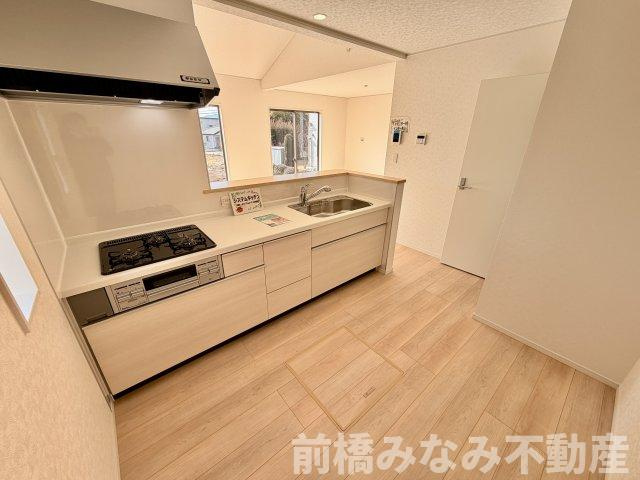 【新築平屋】高崎市箕郷町白川第2　１号棟(全６棟)　クレイドルガーデン　新築建売分譲のキッチン|お料理しやすいキッチンです