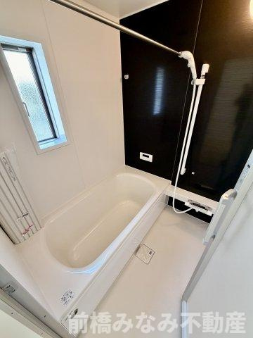 【新築平屋】高崎市箕郷町白川第2　１号棟(全６棟)　クレイドルガーデン　新築建売分譲の浴室|きれいなお風呂です