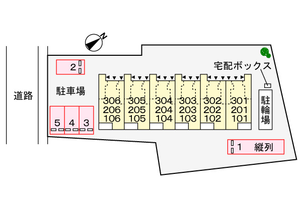 コロレ宝永町の区画図|駐車場