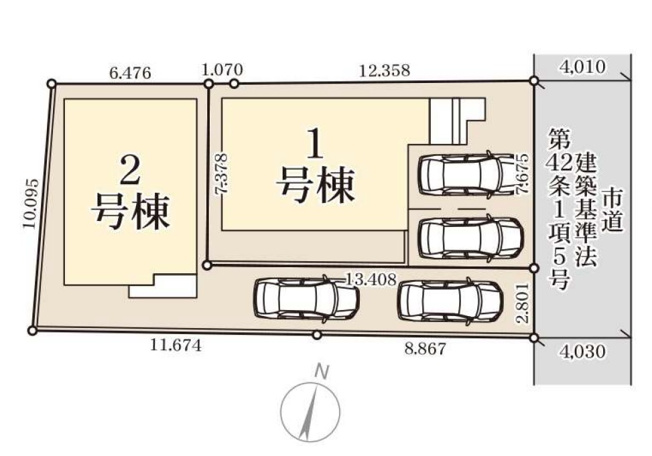 【区画図】 | 福岡市早良区飯倉3丁目第20　1号棟（全2棟）【仲介手数料無料・0円】 | 区画図です。1号棟