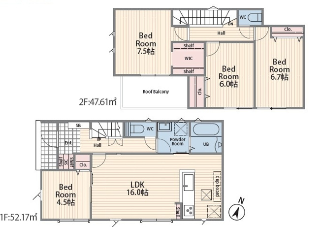 【間取り】 | 豊川市国府町下河原 新築一戸建て 1号棟 | 効率的かつ暮らしのことをしっかり考えた間取りです