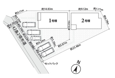 【区画図】 | 豊川市国府町下河原 新築一戸建て 1号棟 | 1号棟の区画図です