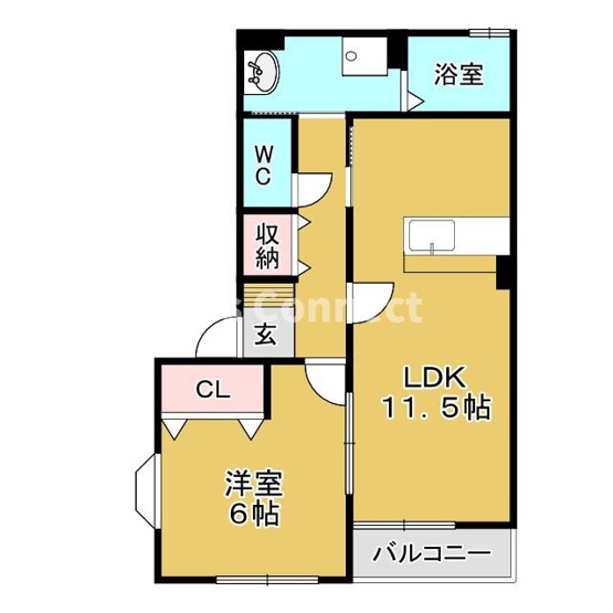 【間取り】 | 第８メゾンアカマＢ棟