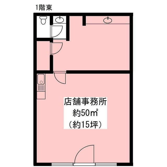 岐阜市東金宝町３丁目の店舗一部の間取り