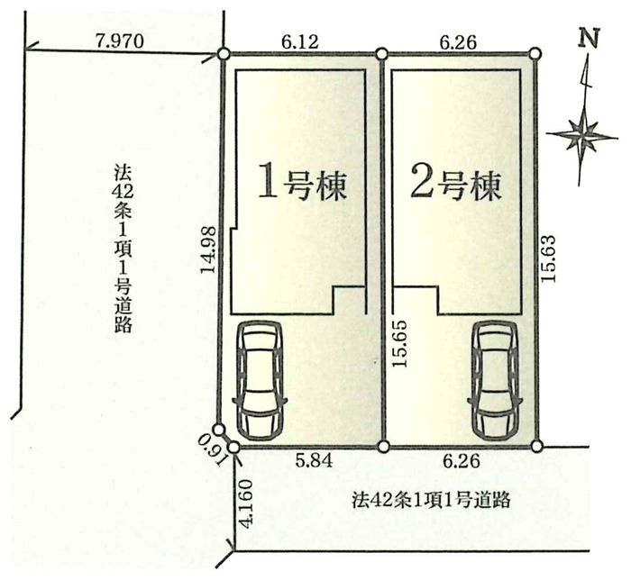 茅ヶ崎市浜之郷新築戸建て　1号棟の区画図|区画図「茅ヶ崎市浜之郷新築戸建て」