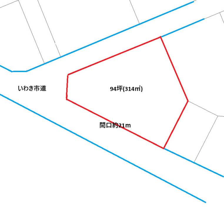 植田町南町　94坪の土地図