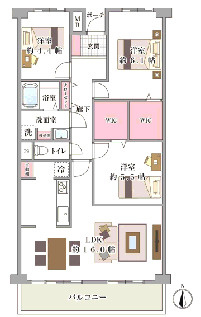 尼崎久々知ハウスの間取り