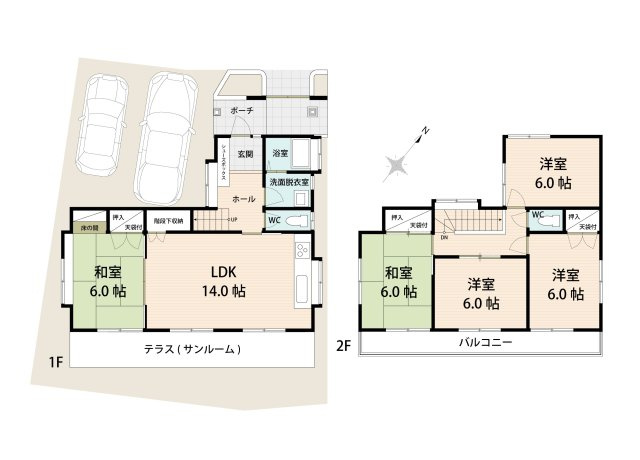 【その他】 | 新座市片山1丁目　建築条件無売地　全1区画　(保谷店) | 既存家屋の間取図
5LDK+カースペース2台(車種によります)　そのままお住まいいただくことも可能です。※図面を基に作成しています。現況と異なる場合は現況を優先いたします。