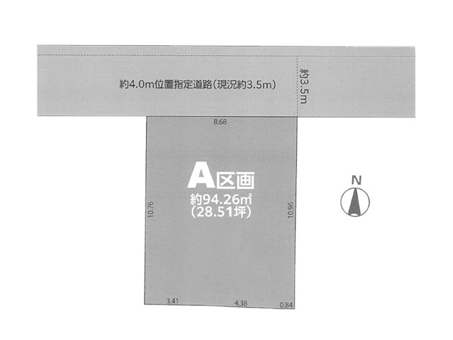 【土地図】 | 朝霞市宮戸2丁目　建築条件無売地　全1区画 | 建築条件なしの整った区画。
志木駅徒歩15分。お好きなメーカーで建築可能です。