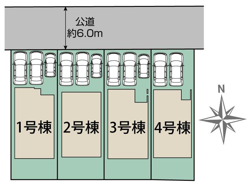 半田市前田町57番、58番『仲介手数料無料』新築戸建ての区画図