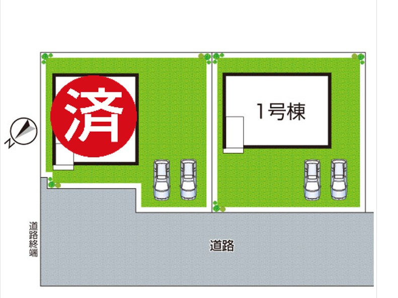 ★29(土)30(日)現地見学可能！★東近江市五個荘清水鼻町　ラスト1邸の区画図|全2区画