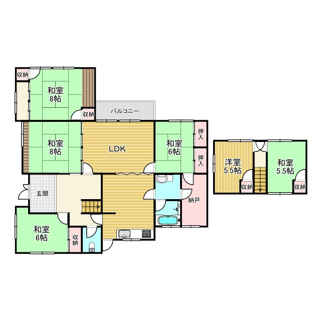西条市喜多川375-4　中古住宅の間取り