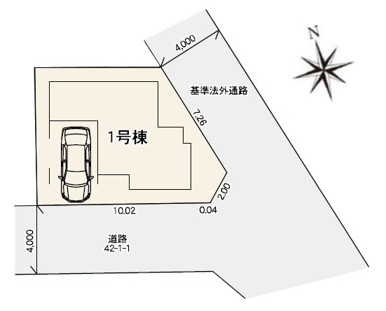 練馬区東大泉7丁目　東南角地　快適省エネ邸宅の区画図