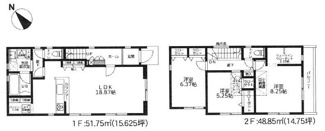 【区画図】 | 寒川町一之宮2丁目  1号棟 6期 | 1号棟　南東側約4ｍ公道　駐車並列2台（車種によります）　敷地面積33.2坪　※セットバック持分有　※協定地有
