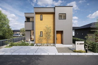 【外観パース】 | 宇治市宇治野神2期　売土地　建築条件付き | ・参考プラン価格：2540万（別途外構費286万、造成費-万等）
・建物価格は参考価格になります。
（弊社標準建物30坪で計算した価格です）