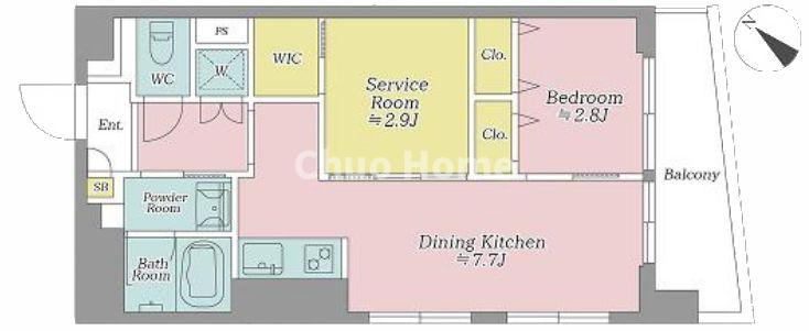 下谷第2サマリヤマンションの間取り|5階部分・南東×南西・角部屋住戸につきまして日当り・通風・眺望良好。新規リノベーション施工が完了致しましたのでいつでも内覧が可能です。
